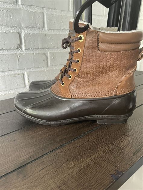 michael kors easton lace up duck boot